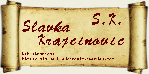 Slavka Krajčinović vizit kartica